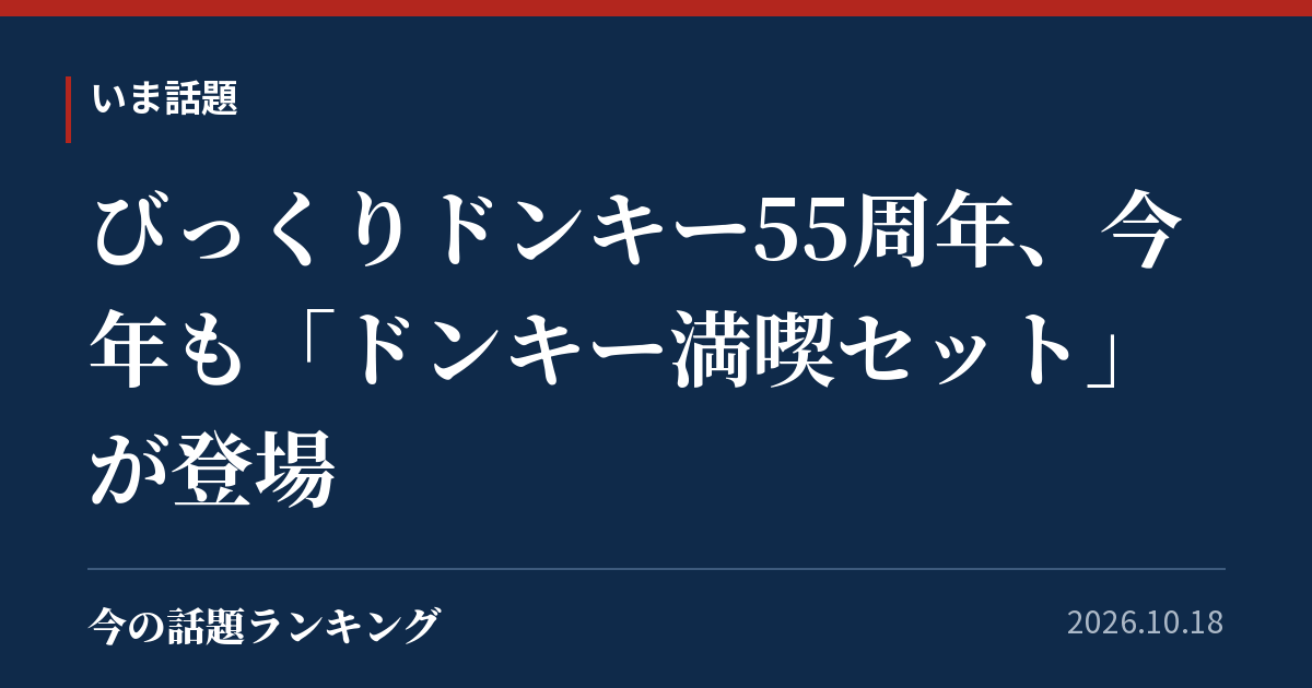 びっくりドンキー55周年、今年も「ドンキー満喫セット」が登場